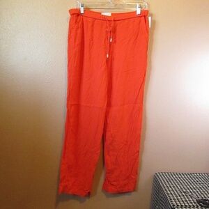 Chaus Women's Wide Leg Pants in Bright Orange